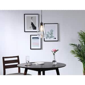 Timeless Home Grant 1-Light Black Pendant with Clear Glass Shade