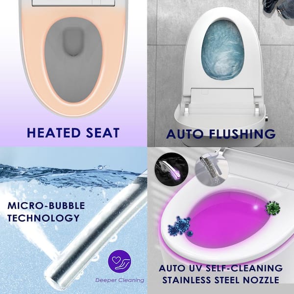 BENOLTI BN-6100SA Tankless Elongated Bidet Toilet with UV Cleaning & Heated Seat