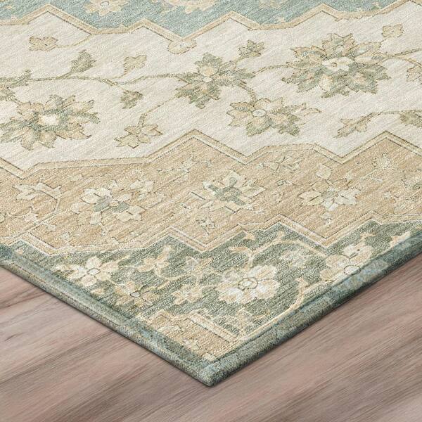 Chantille Machine Washable Indoor/Outdoor Abstract ACN3134 Seafoam 5 ft. x 7 ft. 6 in. Area Rug