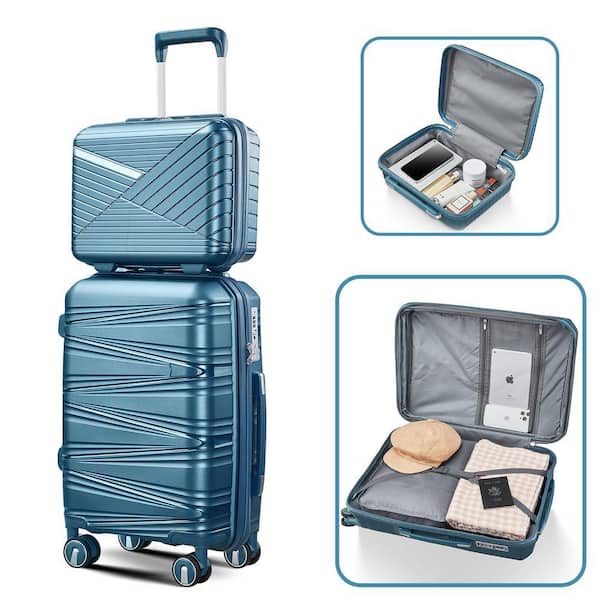 OLUMAT 4-Piece Peacock Blue Security and Convenience Luggage Set