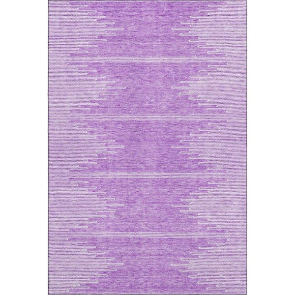 Addison Rugs Mayfield Premium Machine Washable Indoor/Outdoor Geometric AMF647 Lavender 5 ft. x 7 ft. 6 in. Area Rug