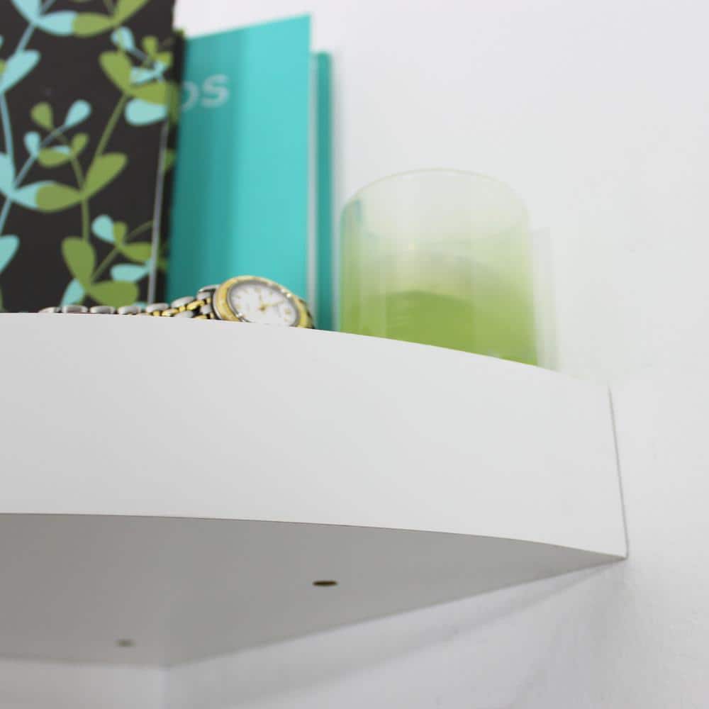 Eden Grove White MDF Floating Corner Wall Shelf