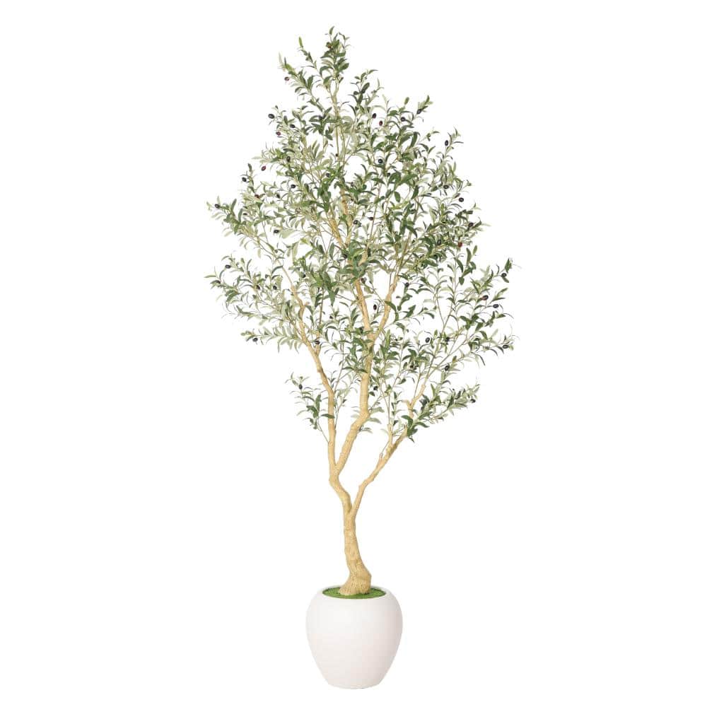 8.2FT Tall Artificial Olive Tree with Large White Decorative Pot for Indoor Outdoor Use price history on PriceWatchPro
