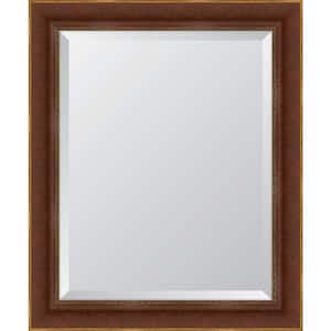 Medium Rectangle Walnut Beveled Glass Classic Mirror (29 in. H x 35 in. W)