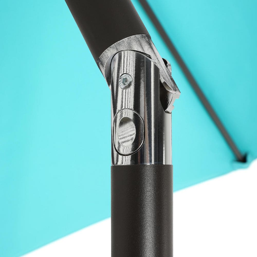 Turquoise 9-Foot Steel Patio Umbrella with Tilt and Crank