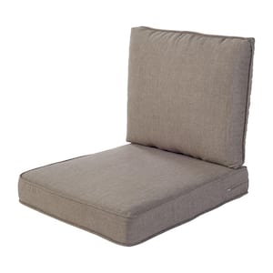 23 in. x 26 in. 2-Piece Universal Outdoor Deep Seat Lounge Chair Cushion in Taupe (1-Pack)