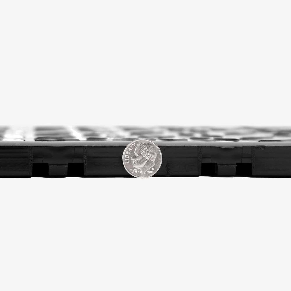 Black and Gunmetal Diamond Plate Interlocking Garage Floor Tiles, 12 x 12, 40 Pack