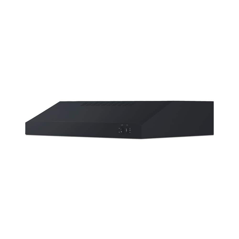 Summit Black Stainless Steel Convertible Under Cabinet Range Hood