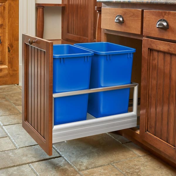 Rev-A-Shelf Polymer Replacement 27 qt. Trash Bin, Blue, 2 Pack