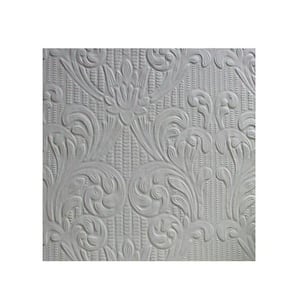 Charles Paintable Supaglypta White & Off-White Wallpaper Sample