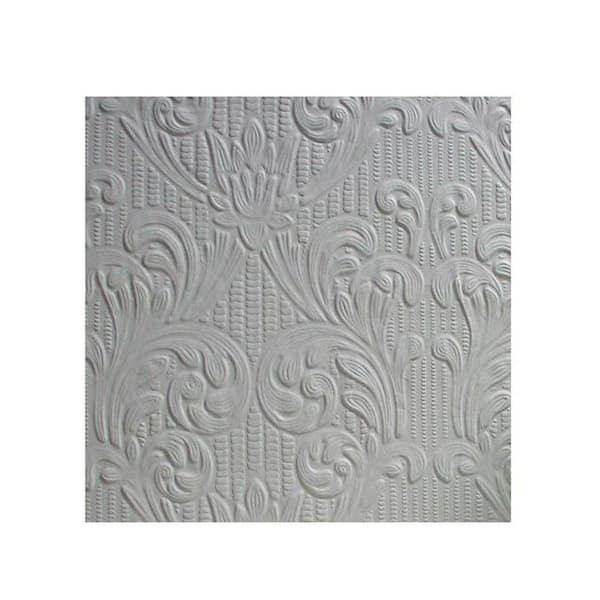 Anaglypta Charles Paintable Supaglypta White & Off-White Wallpaper Sample