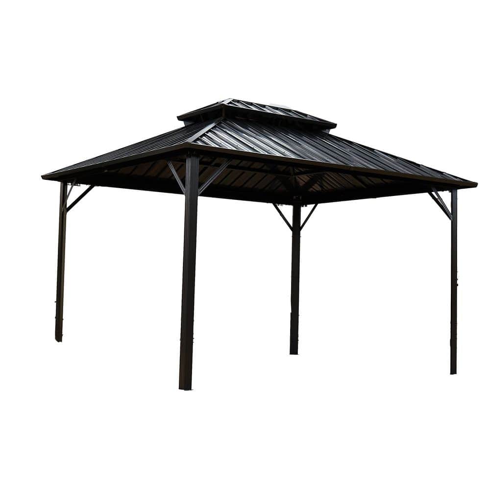 Pro Series 10 ft. x 10 ft. Black fixed gazebo color steel tile double-roof pavilion gazebo price history on PriceWatchPro