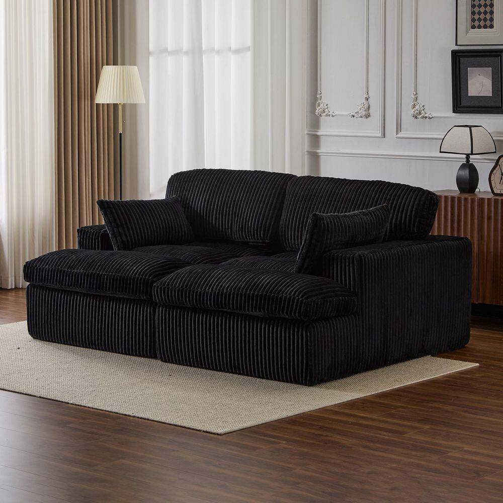 Black Corduroy Double Full Compressed Chaise Lounge Chair price history on PriceWatchPro
