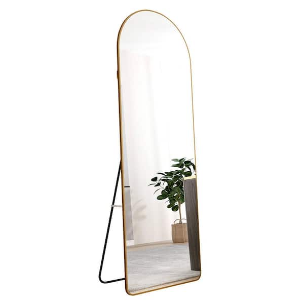 Tatahance 23 in. W x 65 in. H Arch Aluminum Alloy Metal Frame Golden Floor Full Length Mirror