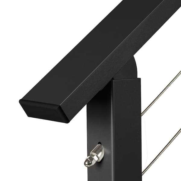 CityPost Stair Deck Mount 6-ft x 5in x 36-in Black Steel Deck Cable Rail  Kit in the Deck Railing Systems department at