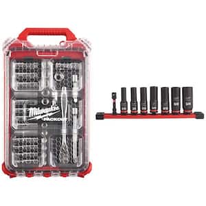 3/8 in. Drive Metric Ratchet and Socket Mechanics Tool Set with PACKOUT Case & Impact Socket Set (40-Piece)
