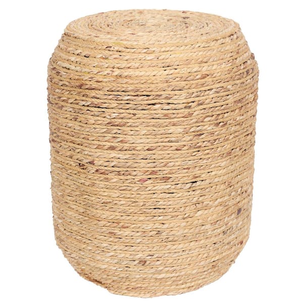 17 in. H Woven Hyacinth Decorative Stool