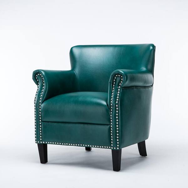 teal faux leather chair