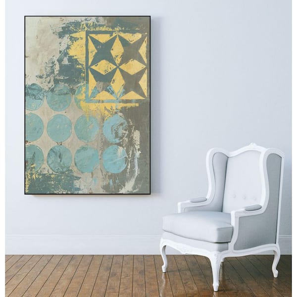 Unbranded 30 in. x 40 in. "Dots and Stars II" by Megan Meagher Framed Wall Art