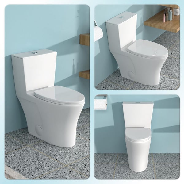 Boosicavelly 27.56 inch 1-piece 1.1/1.6 GPF Dual Flush Elongated