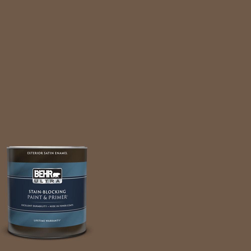 BEHR ULTRA 1 qt. N2307 Rustic Tobacco Satin Enamel Exterior Paint & Primer 985304 The Home Depot