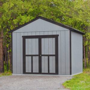 Professionally Installed Astoria 12 ft. x 16 ft. Backyard Ranch Wood Shed with Driftwood Grey Shingles (192 sq. ft.)
