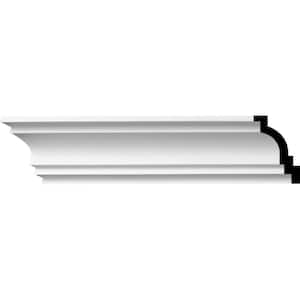 4 in. H x 3 in. P x 5 in. F x 94-1/2 in. L Polyurethane Traditional Smooth Crown Moulding (8-Pack)
