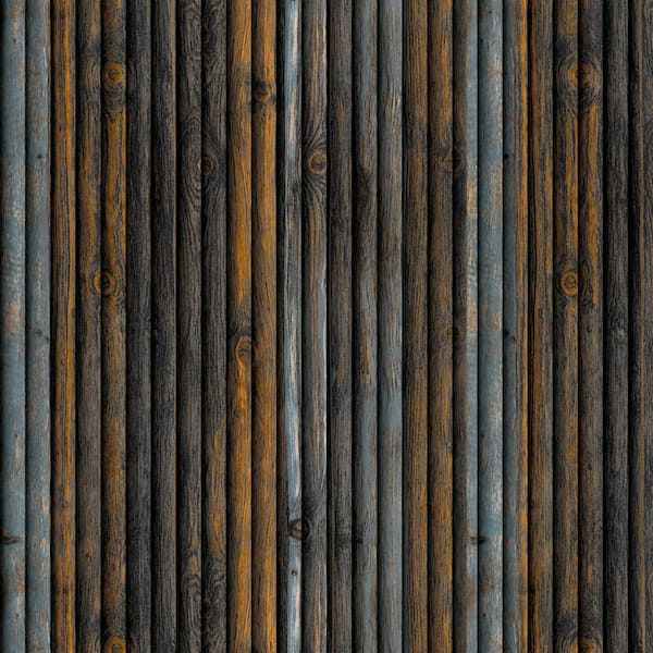 Dundee Deco Falkirk Jura II 28 in. x 28 in. Peel & Stick Charcoal, Blue, Orange Faux Wood PE Foam Decorative Wall Paneling (5-Pack)