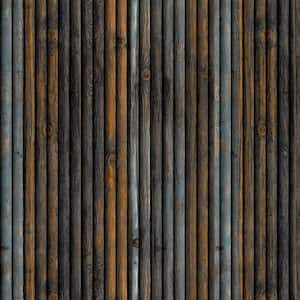 Falkirk Jura II 1/3 in. 28 in. x 28 in. Peel and Stick Charcoal, Blue, Orange Faux Wood PE Foam Decorative Wall Paneling