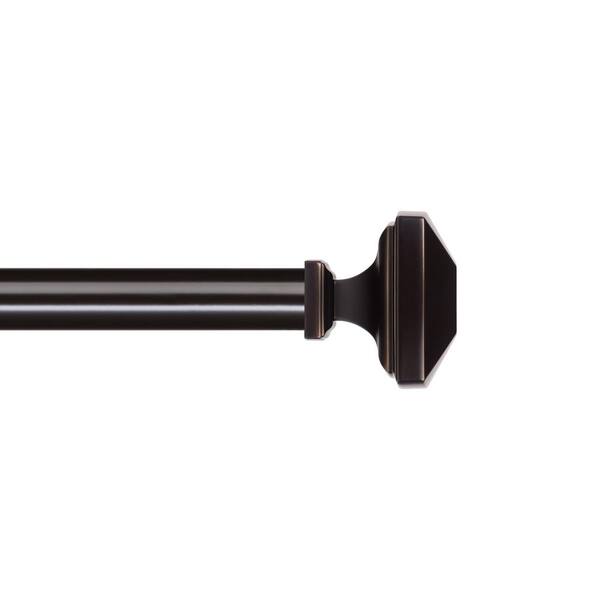 The Haven Collection Elegant 36 in. - 72 in. Adjustable Single Curtain Rod 1 in. in Caramel Bronze with Finial