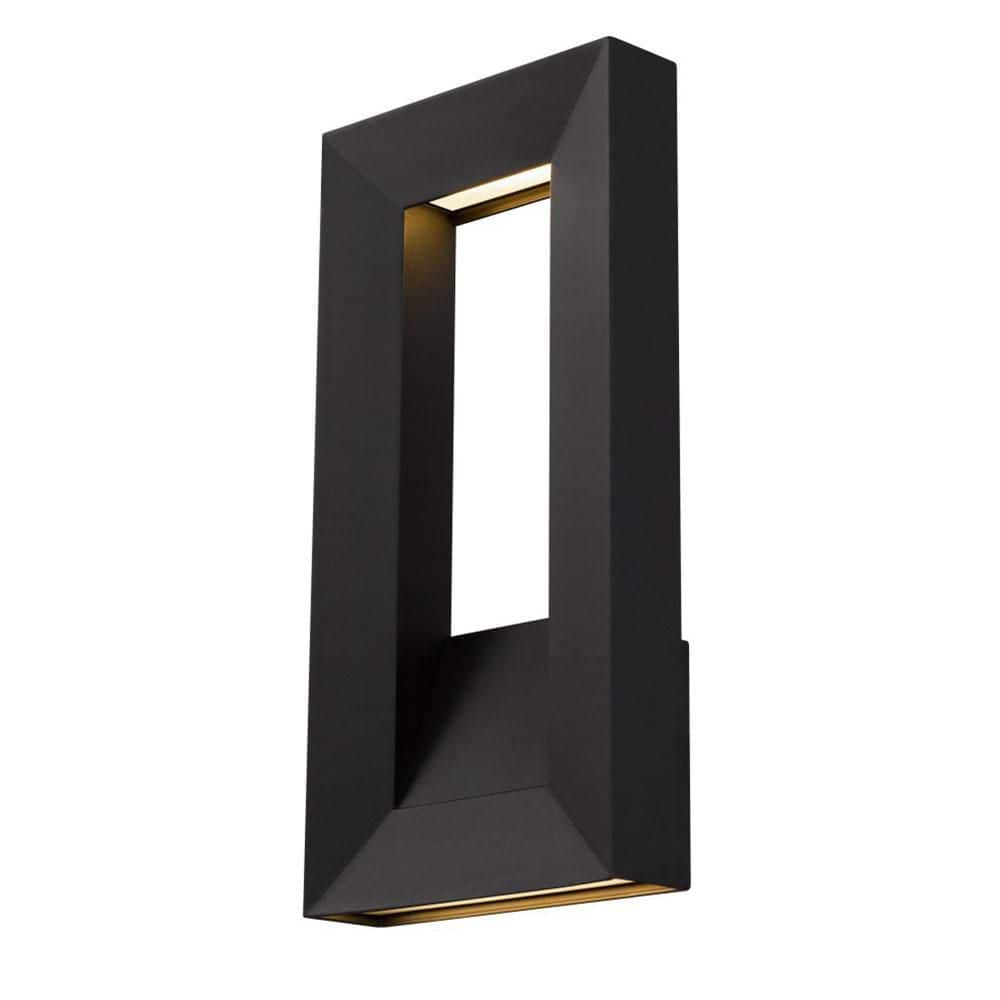 16 in. Black LED Wall Sconce, 1 Light 30W 3 Color Dimmable with Etched Glass Diffuser for Garage Porch Warehouse price history on PriceWatchPro