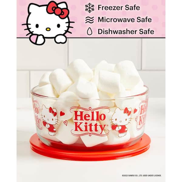 Pyrex Hello Kitty 3-Cup Glass Food Storage Container, Non-Toxic Plastic  Bpa-Free