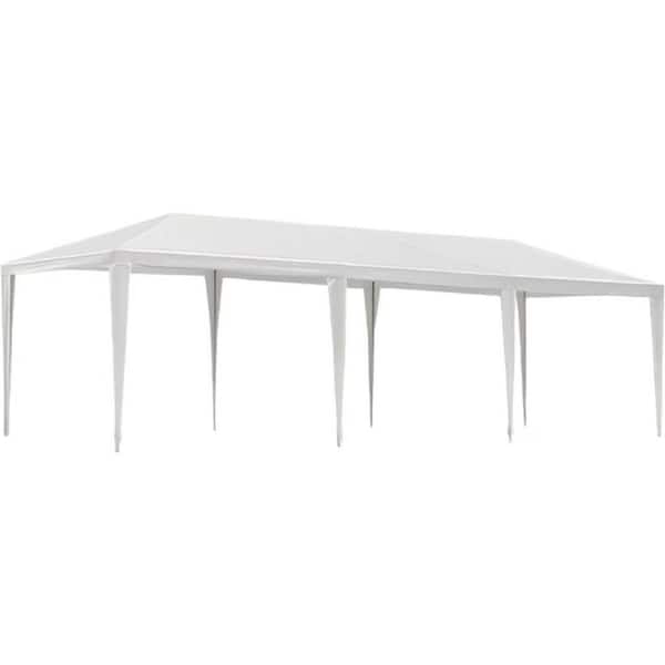 10 ft. x 30 ft. Outdoor Garden Gazebo Wedding Party Tent Canopy Marquee without Sidewalls, White