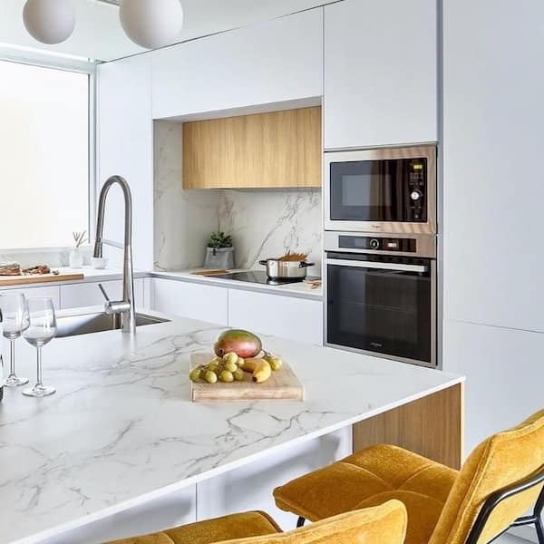 Dekton - 4 in. x 4 in. Ultra Durable Countertop Sample in Entzo Calacatta