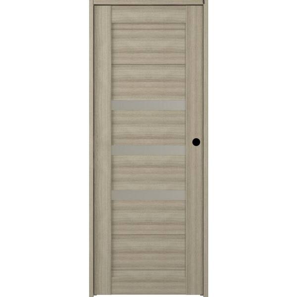 Belldinni Dora 30 in. x 83,25 in. Left-Hand Frosted Glass Shambor Solid Core Wood Composite Single Prehung Interior Door
