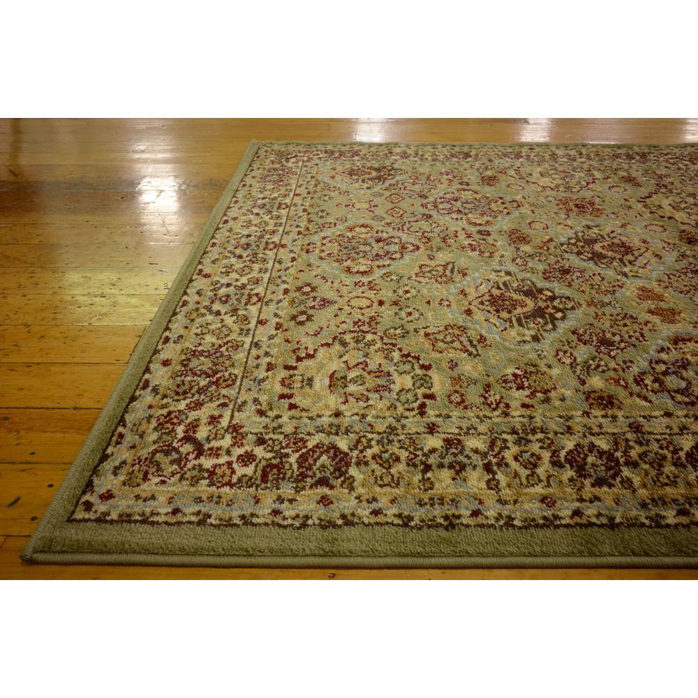 Elegant Square Floral Indoor Area Rug, 4'1", Light Green and Cream