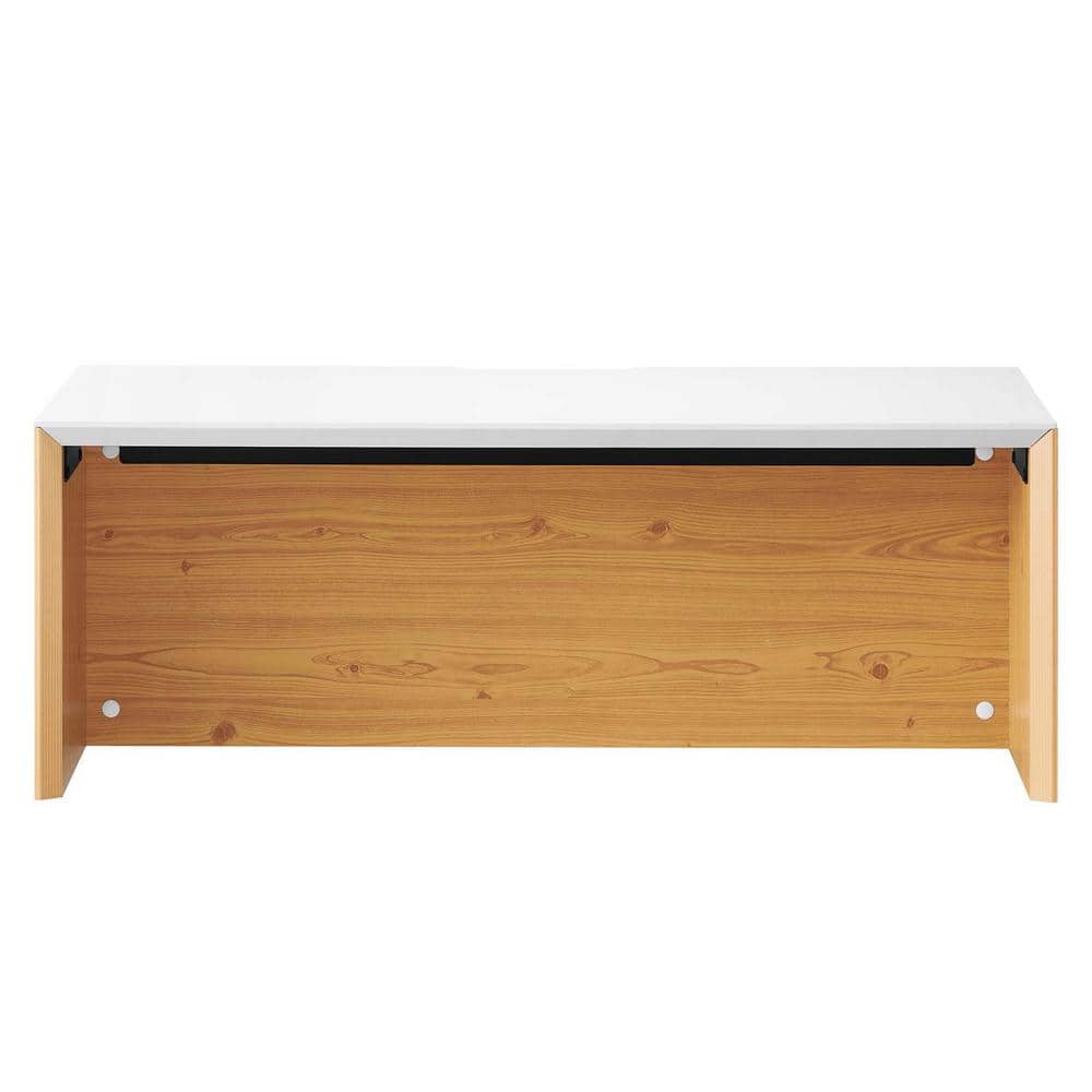 White Natural Wall-Mounted 38" Wood Office Desk