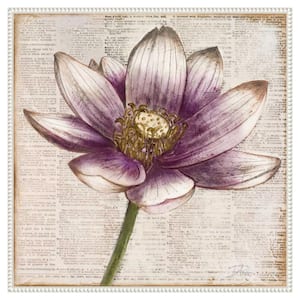 "Defined Lotus Flower II" by Patricia Pinto 1-Piece Floater Frame Giclee Home Canvas Art Print 30 in. x 30 in.