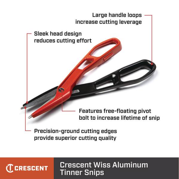 thumbnail image 2 of Crescent Wiss 12 In. Duckbill Tin Combination Pattern Snips WDF12D, 1 2 of 11