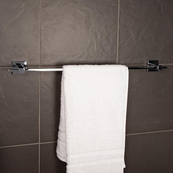 Croydex Everson 27.36 in. Flexi-Fix Towel Bar in Chrome