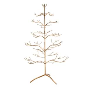 36 in. Gold Metal Ornament Tree with Hanging Branches