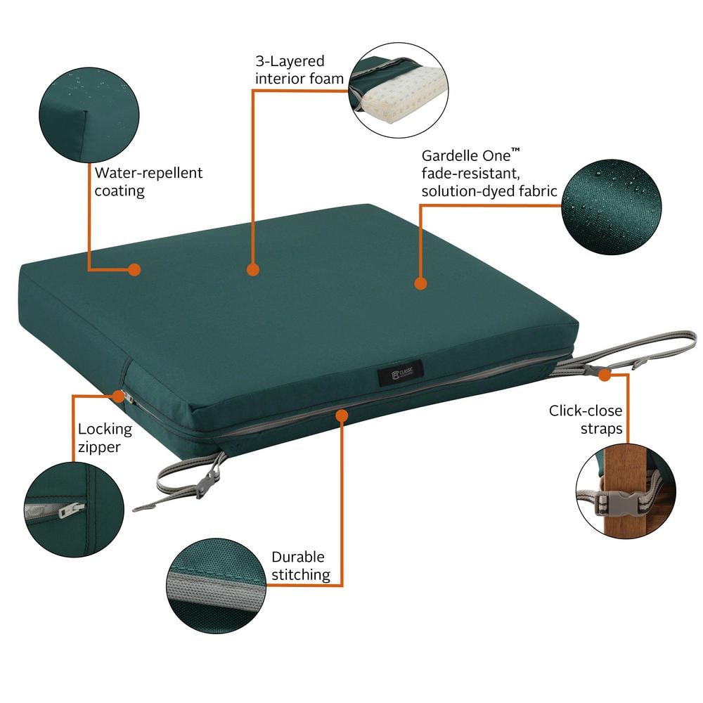 Mallard Green Water-Resistant Patio Seat Cushion