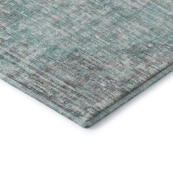Mayfield Premium Machine Washable Abstract AMF1996 Teal 2 ft. x 3 ft. Accent Rug