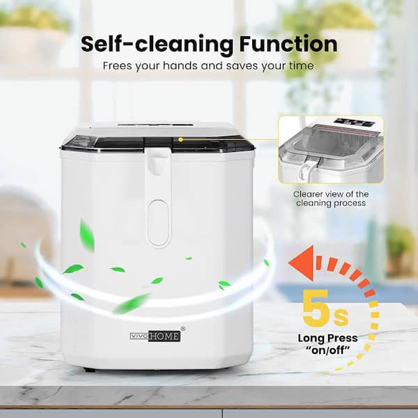 Ice Maker White Portable Small Multifunction Self Cleaning Nugget