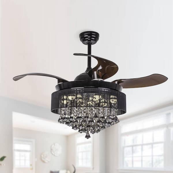 Parrot Uncle Broxburne 46 In Led, Ceiling Fan With Chandelier Home Depot