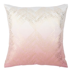 Sarla Blush/Gold 18 in. X 18 in. Throw Pillow