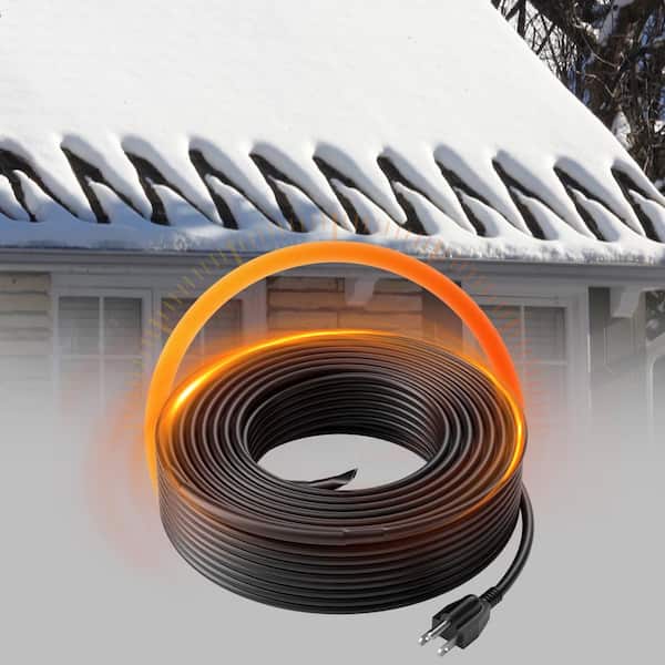 120 ft. Pipe Heat Cable Self-Regulating 5W/ft. to 8W/ft. Heat Tape 0.5in. for Tubes,Roof Snow Thawing and Ice Prevention