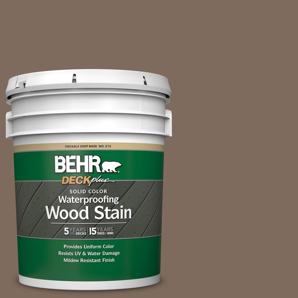 5 gal. #PPU5-03 Antique Earth Solid Color Waterproofing Exterior Wood Stain