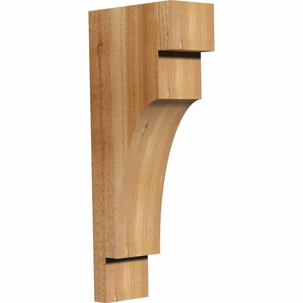 4 in. x 8 in. x 20 in. Western Red Cedar Mediterranean Rough Sawn Corbel
