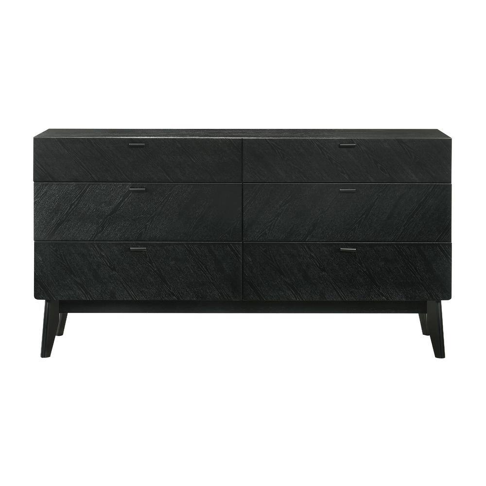 Armen Living Petra Black 6 Drawer 55 in. Dresser LCPTDRBLK - The Home Depot